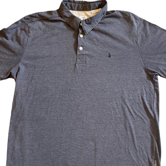 Volcom Dark‎ Blue Cotton Blend Short Sleeve Collared Polo Mens Size XL - Picture 1 of 6